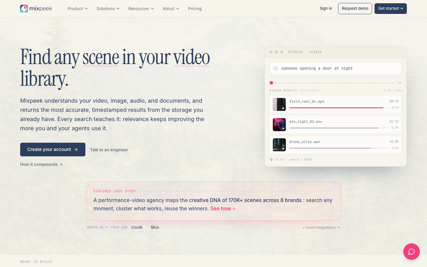 Mixpeek homepage