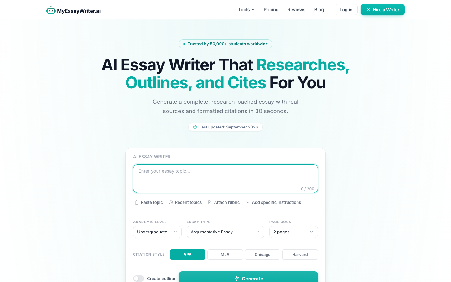MyEssayWriterAI screenshot