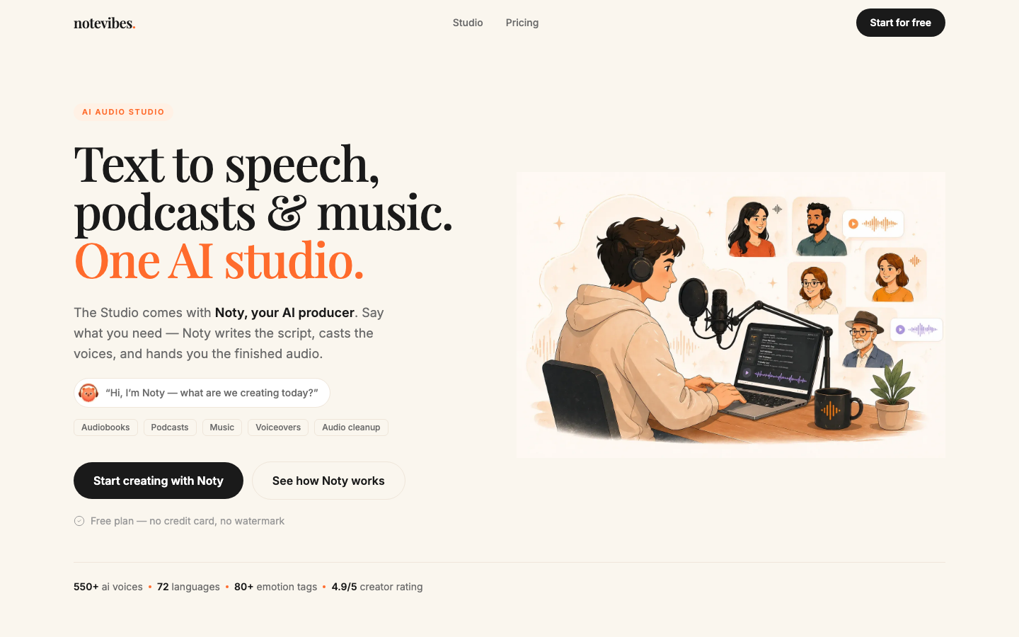 Notevibes homepage