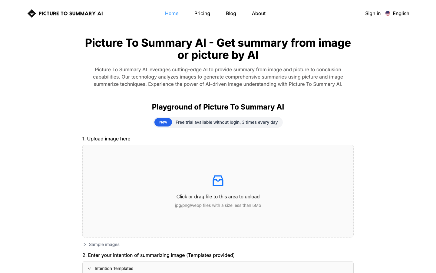 Picture To Summary AI screenshot