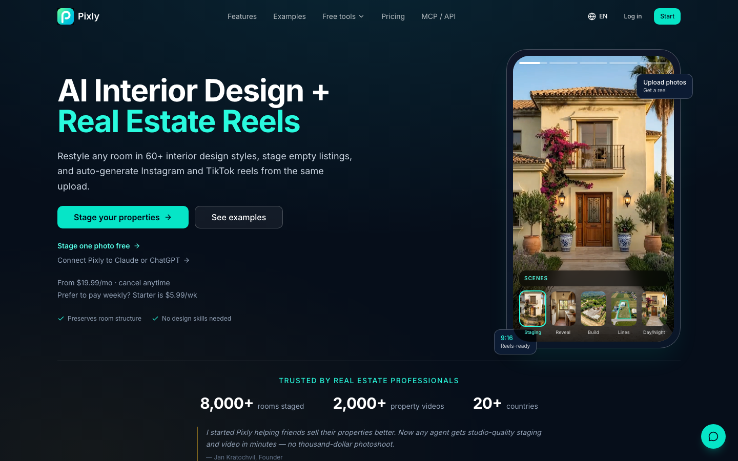 Pixly.app homepage