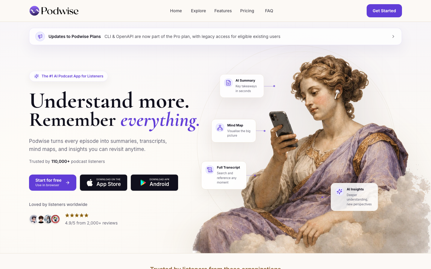 Podwise screenshot