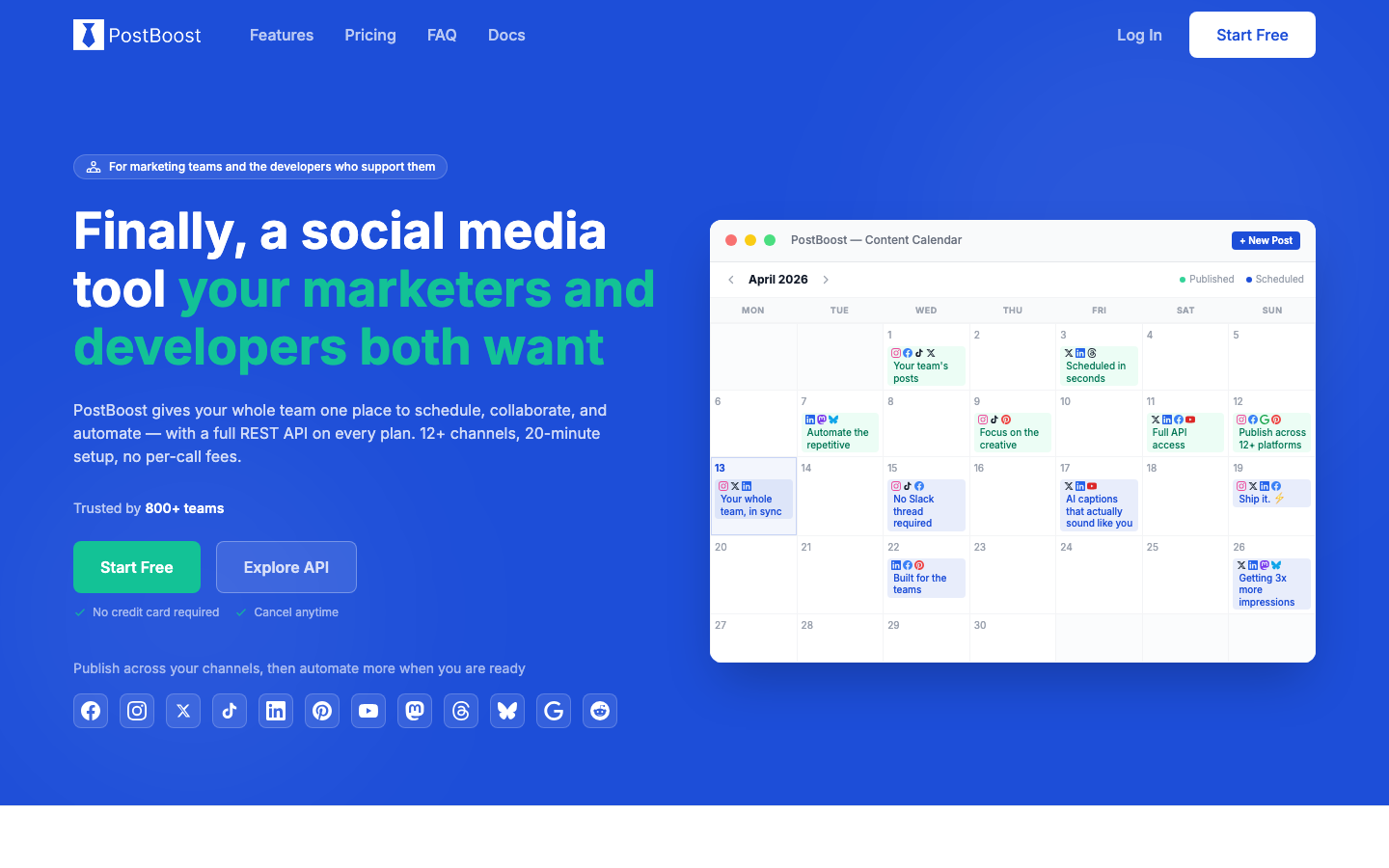 PostBoost homepage