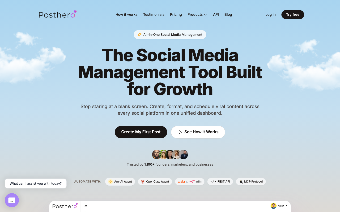 PostHero homepage