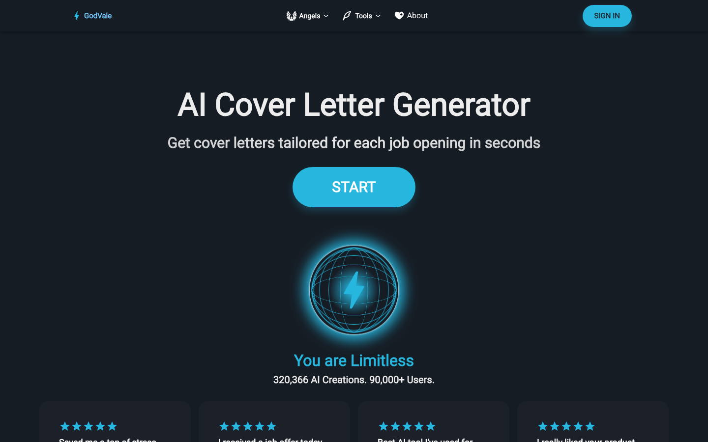 PowerDreamer Cover Letters screenshot
