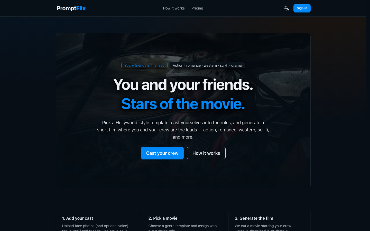 PromptFlix homepage