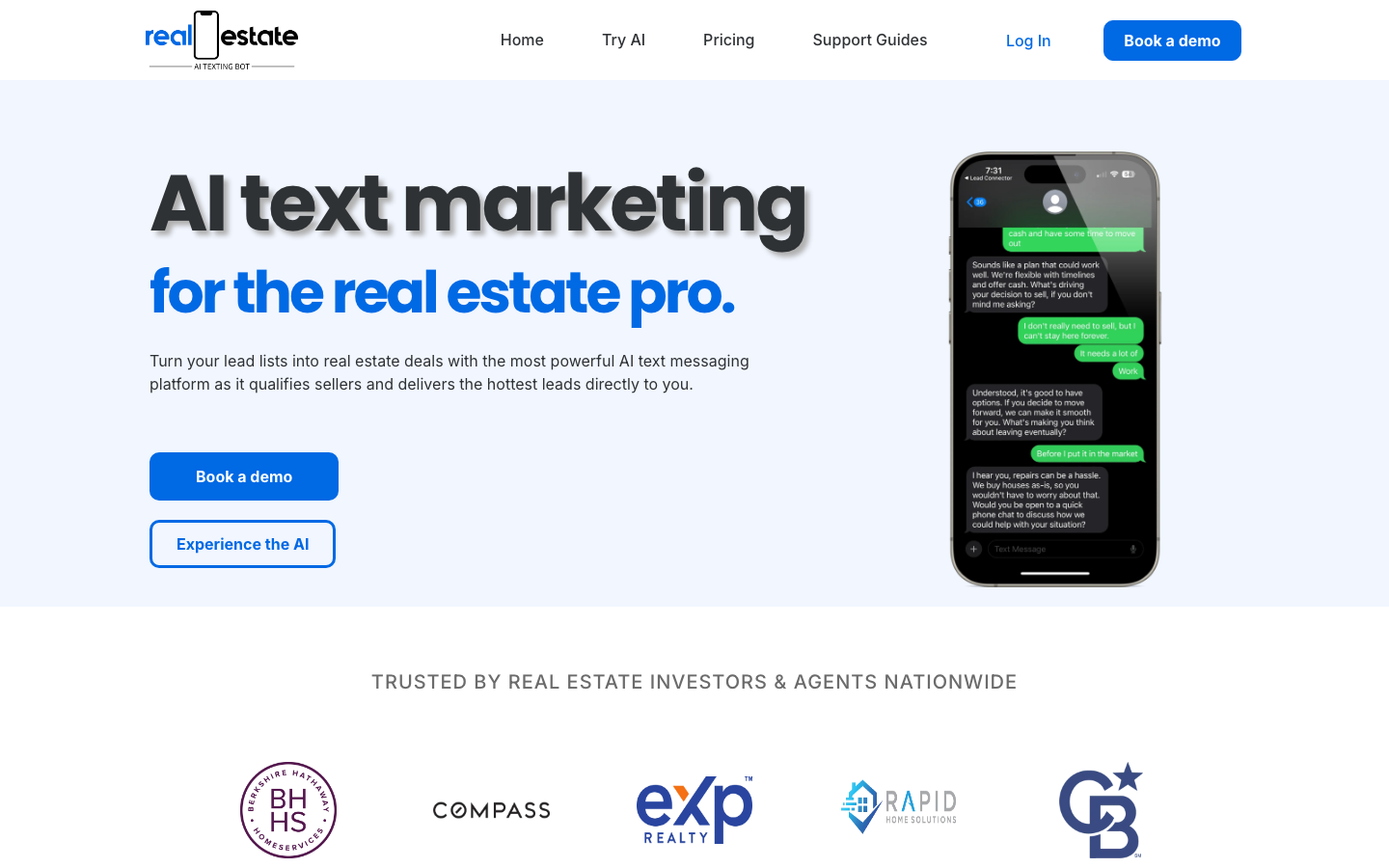 Real Estate AI Texting screenshot