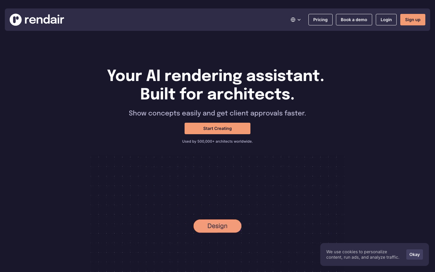 Rendair homepage