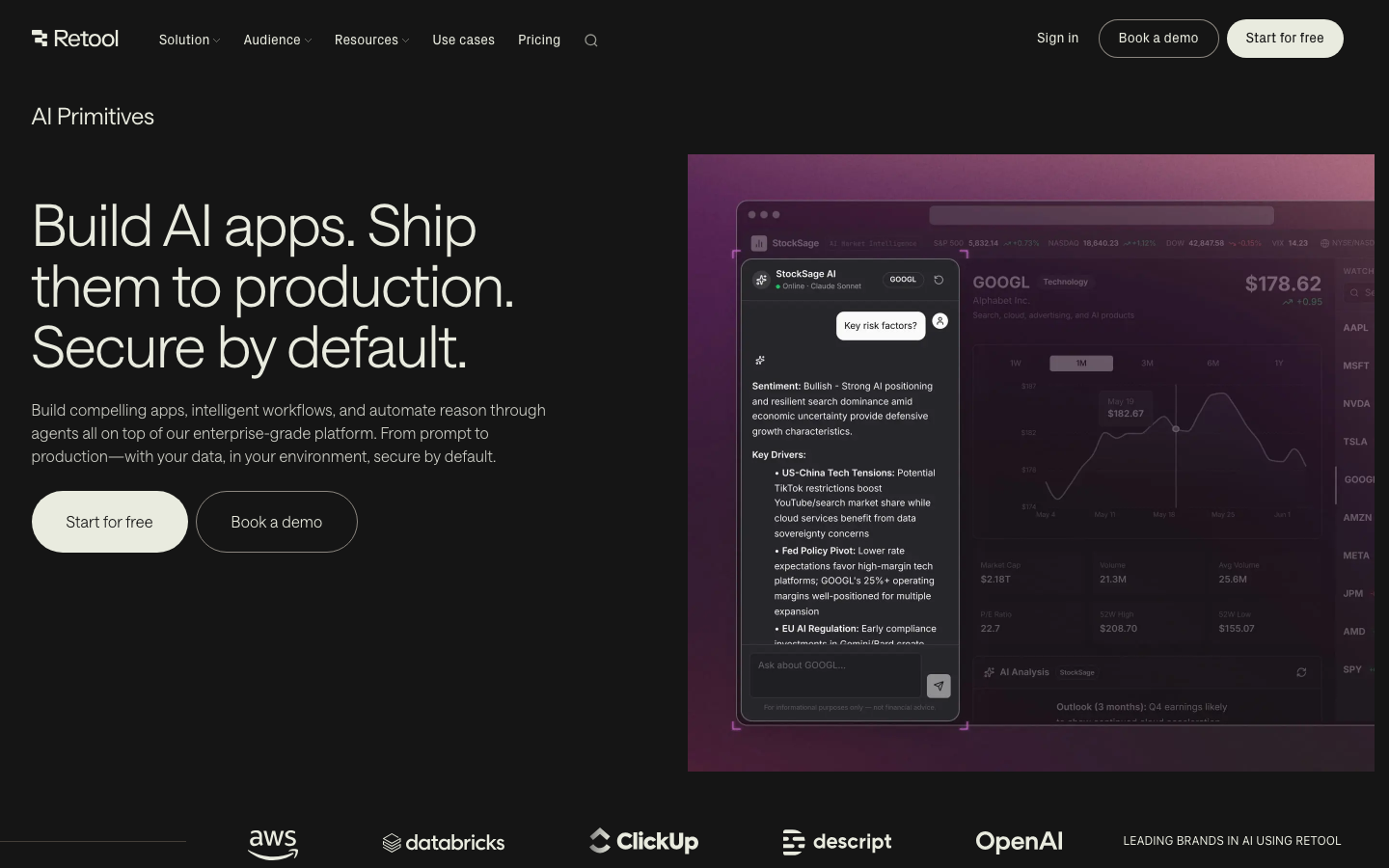 Retool homepage