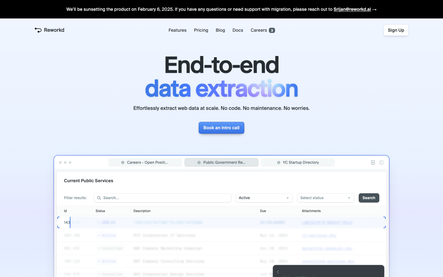 Reworkd homepage