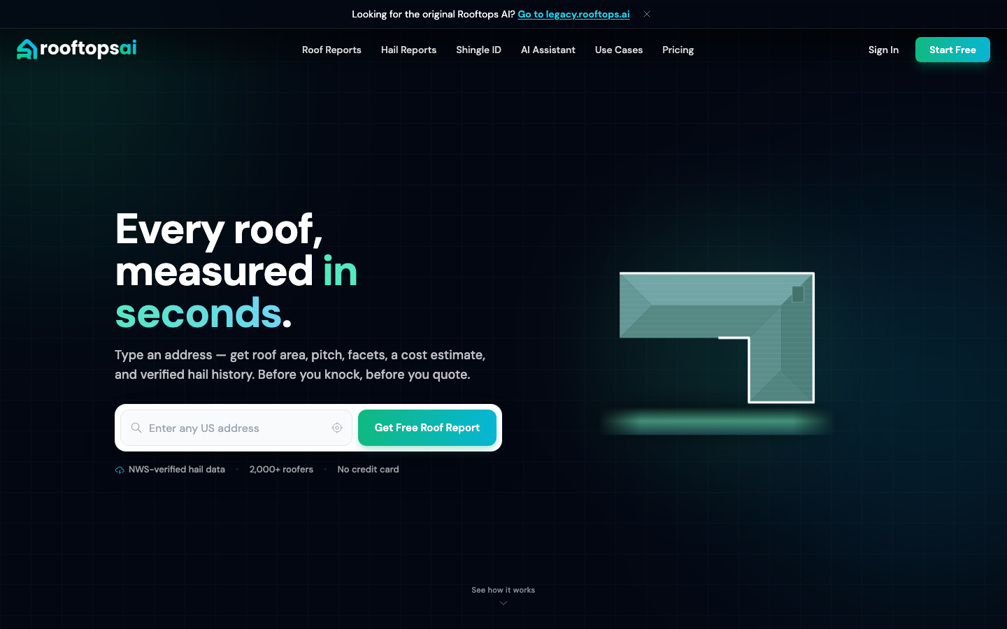 Rooftops AI homepage