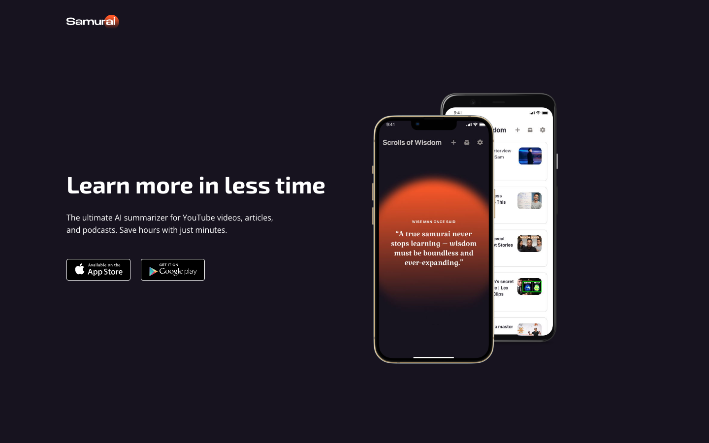 Samurai AI homepage