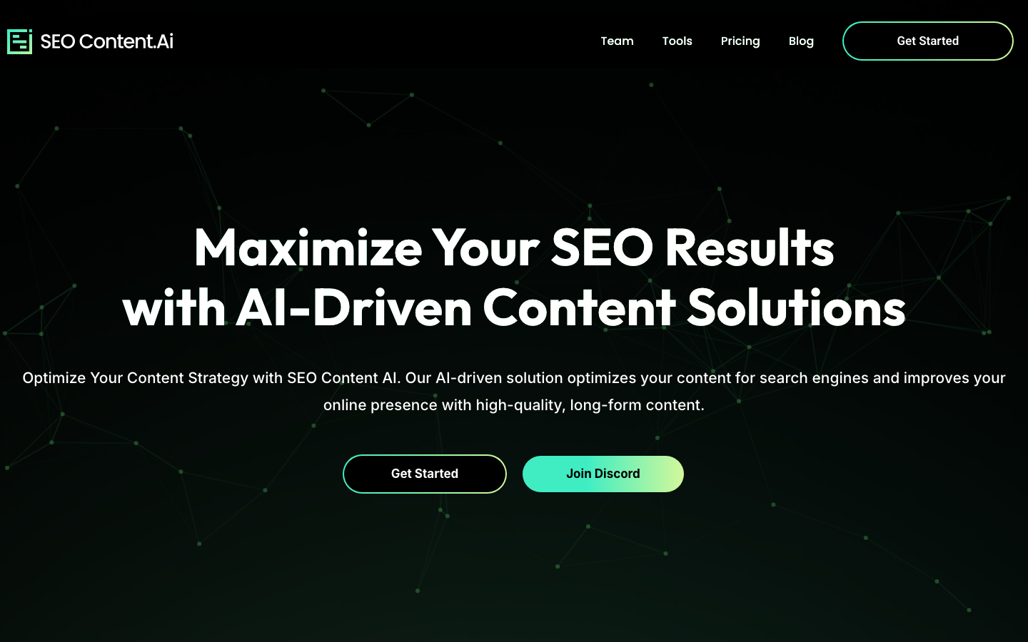 SEO Content AI homepage