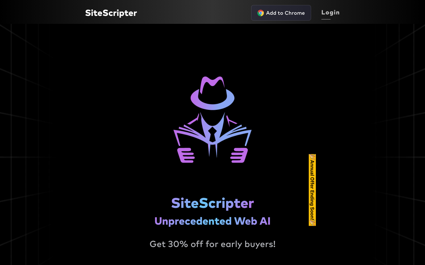 SiteScripter AI homepage