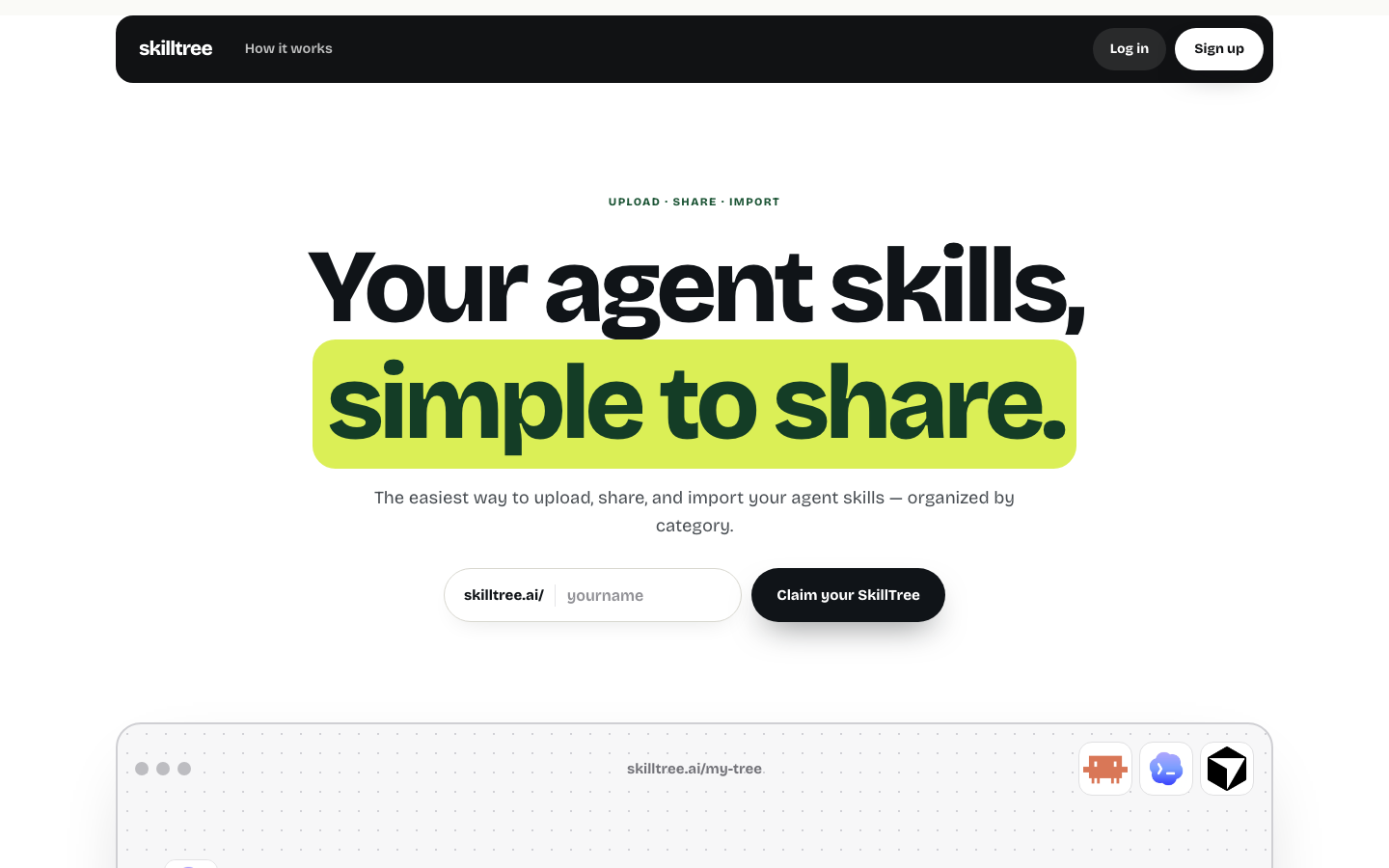Skilltree.ai homepage