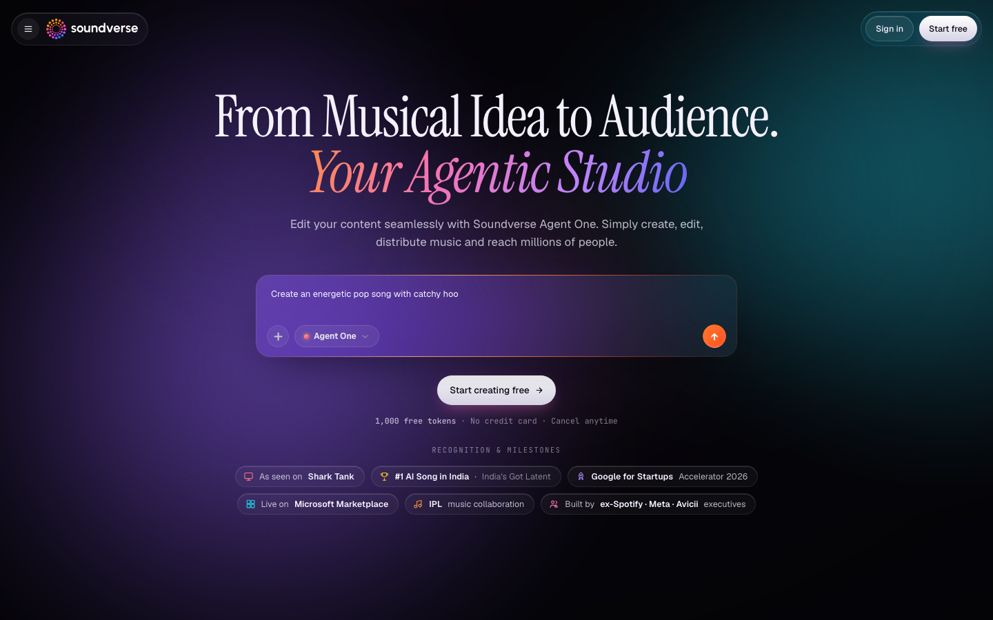 SoundVerse homepage
