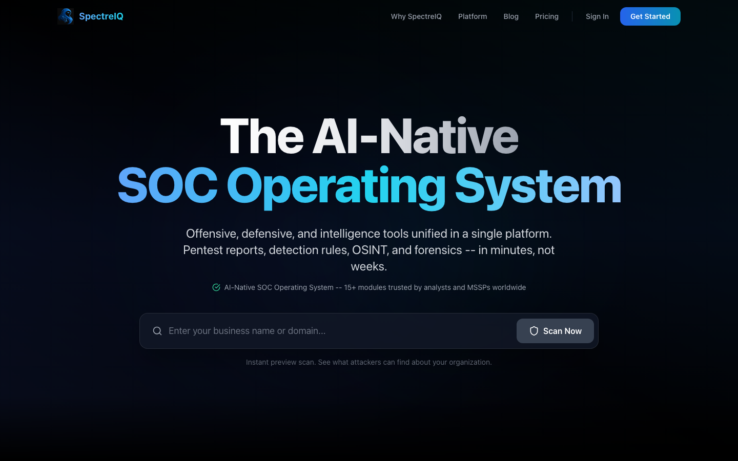 SpectreIQ - Advanced Next Generation Artificial Intelligence For Cybersecurity screenshot