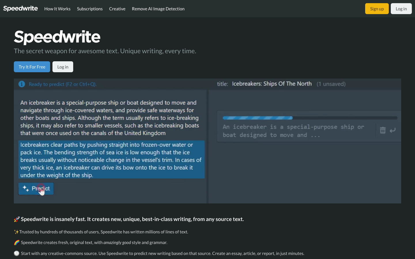 Speedwrite screenshot