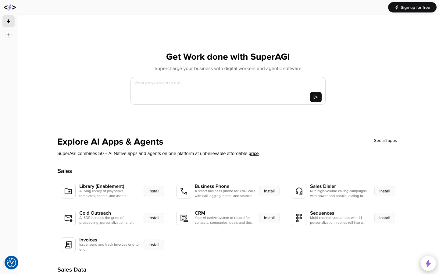 SuperAGI screenshot
