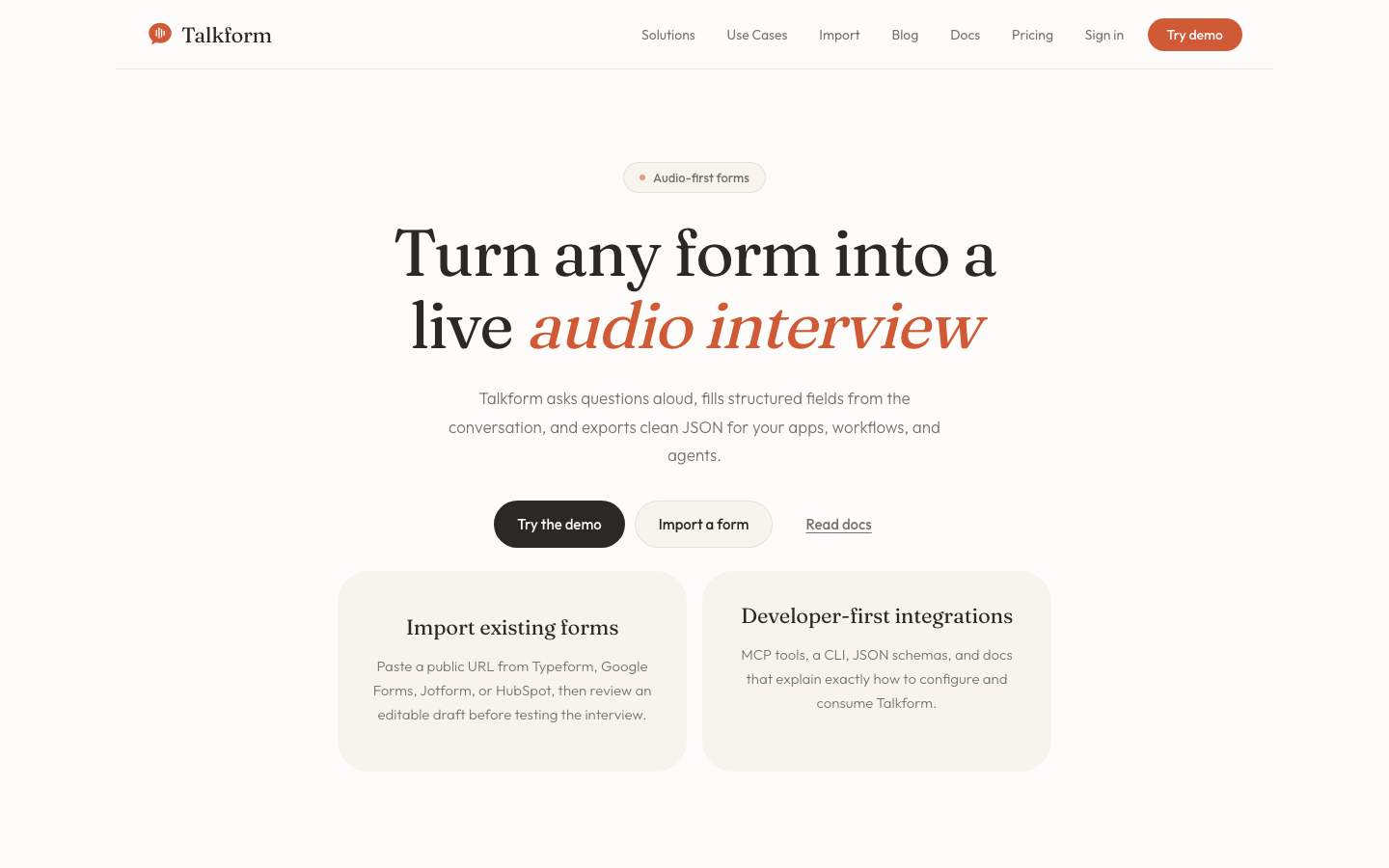TalkForm.ai screenshot