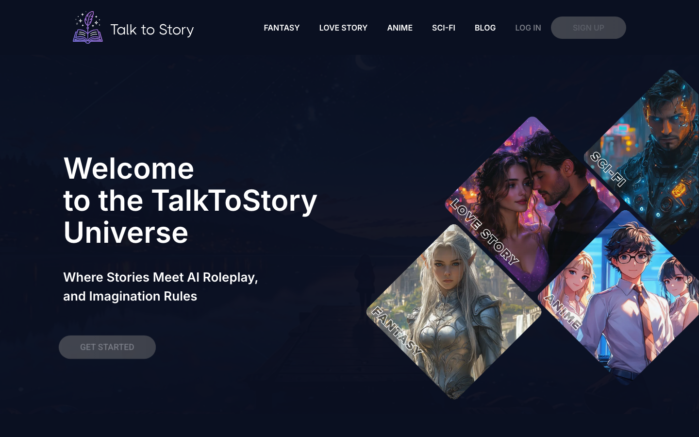 TalkToStory homepage