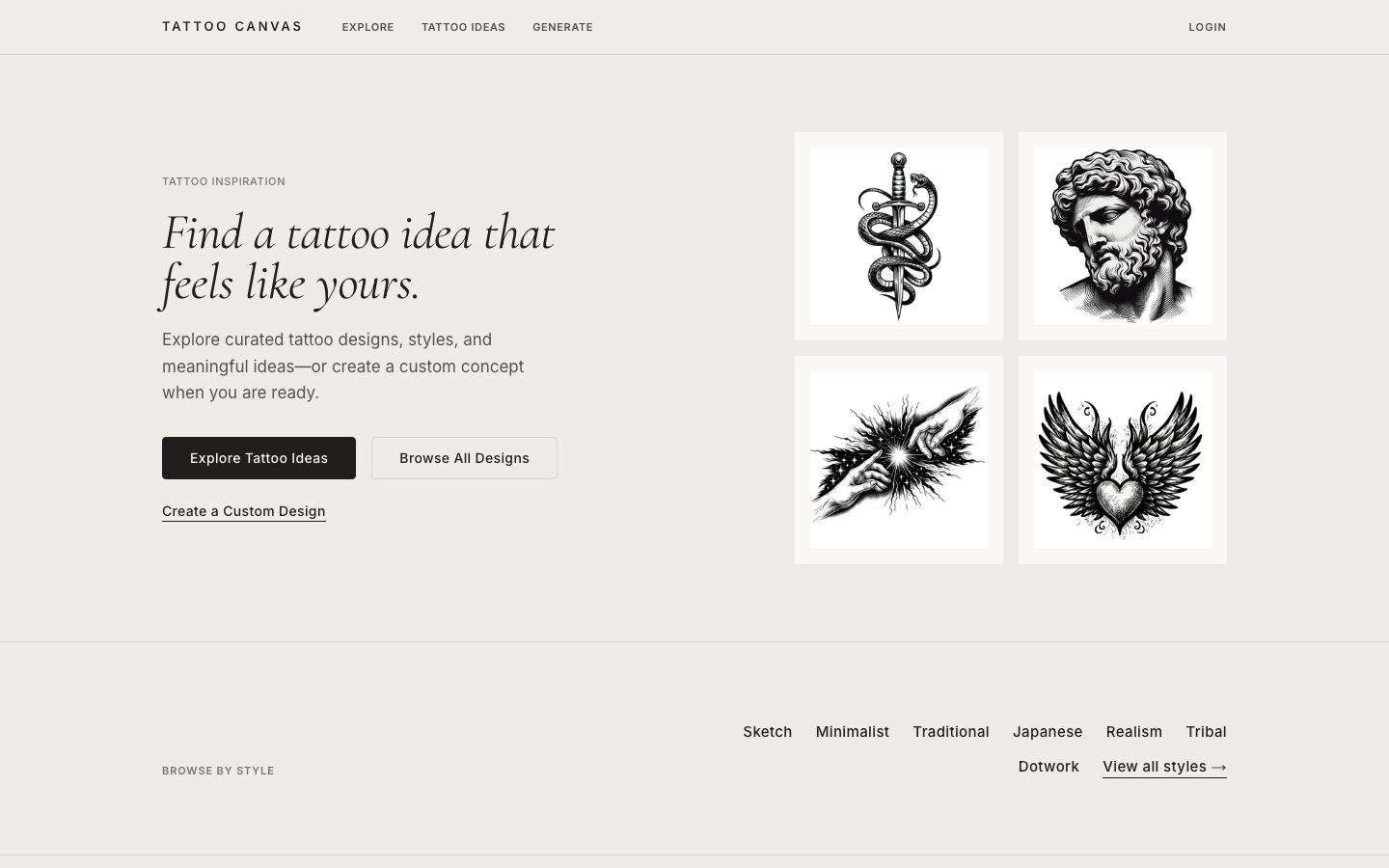 Tattoo Canvas screenshot