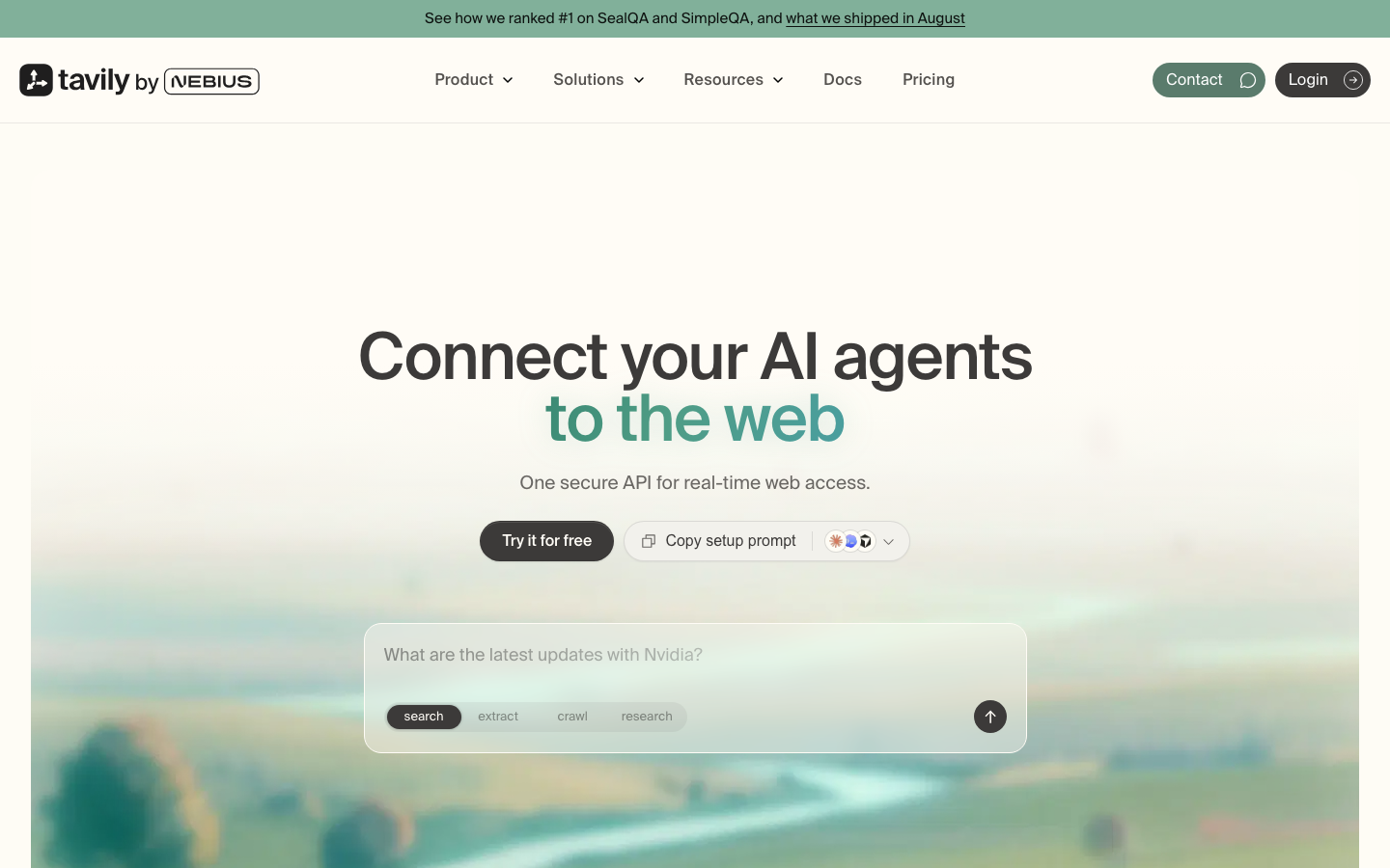 Tavily AI screenshot