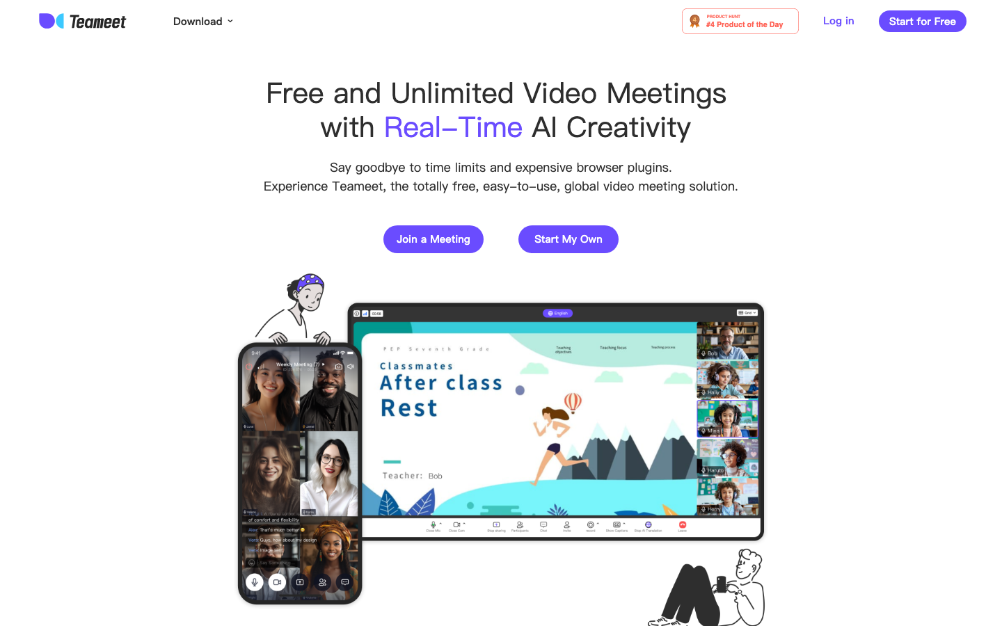 Teameet homepage