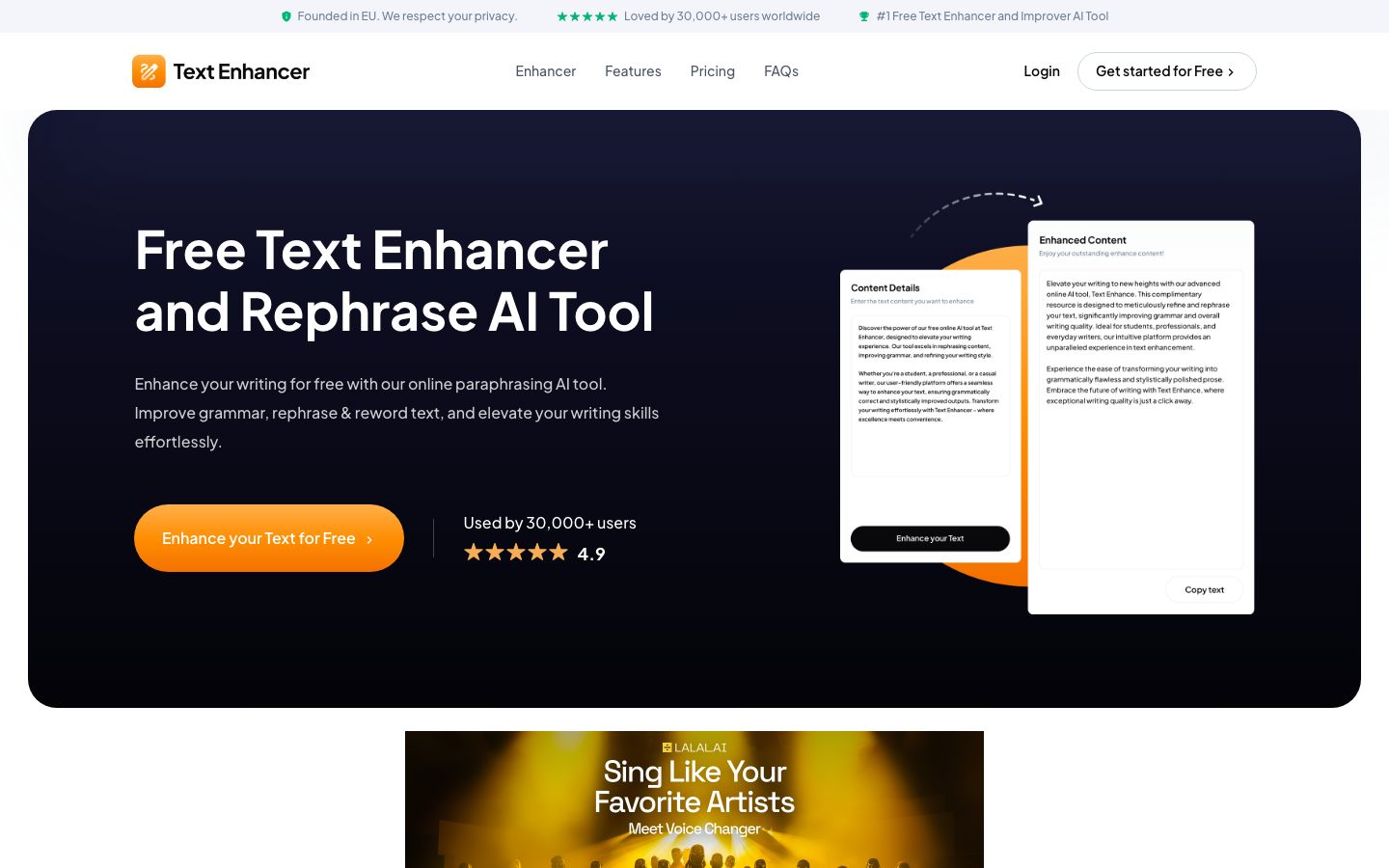 Text-Enhancer.com screenshot
