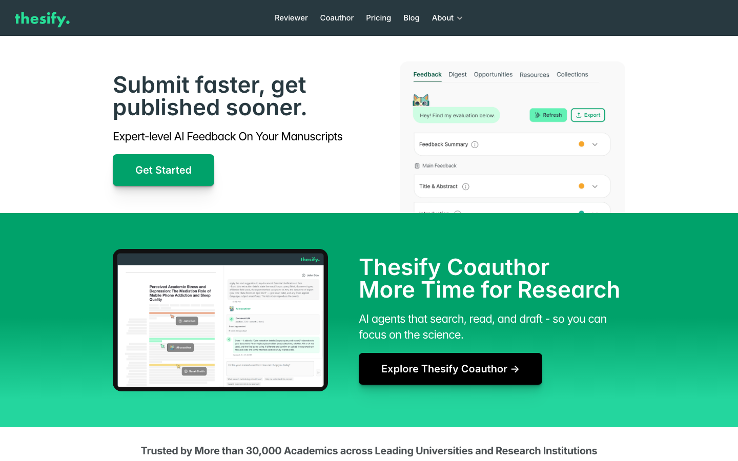 Thesify screenshot