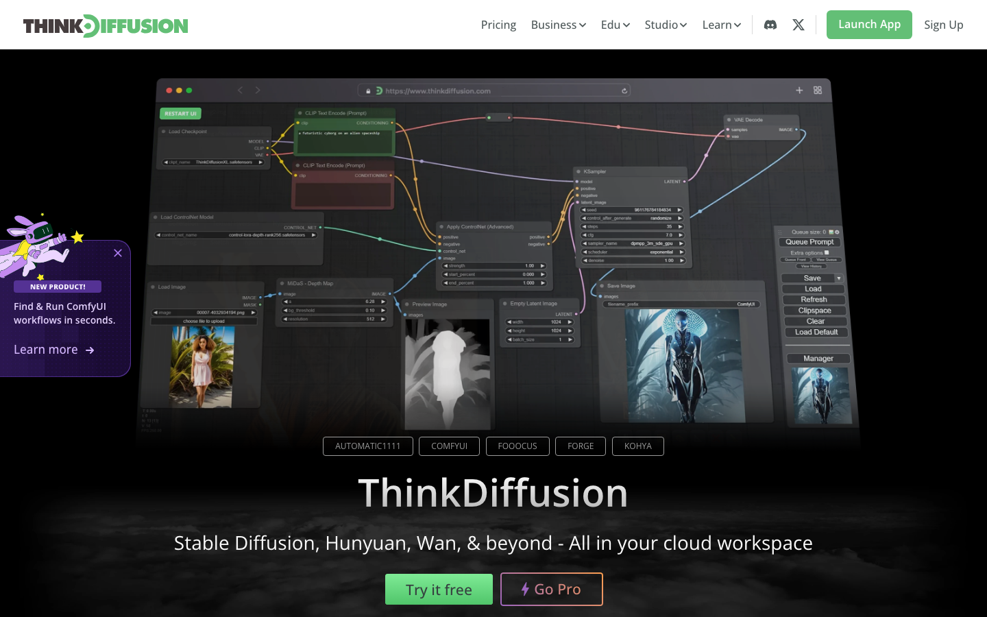 ThinkDiffusion screenshot