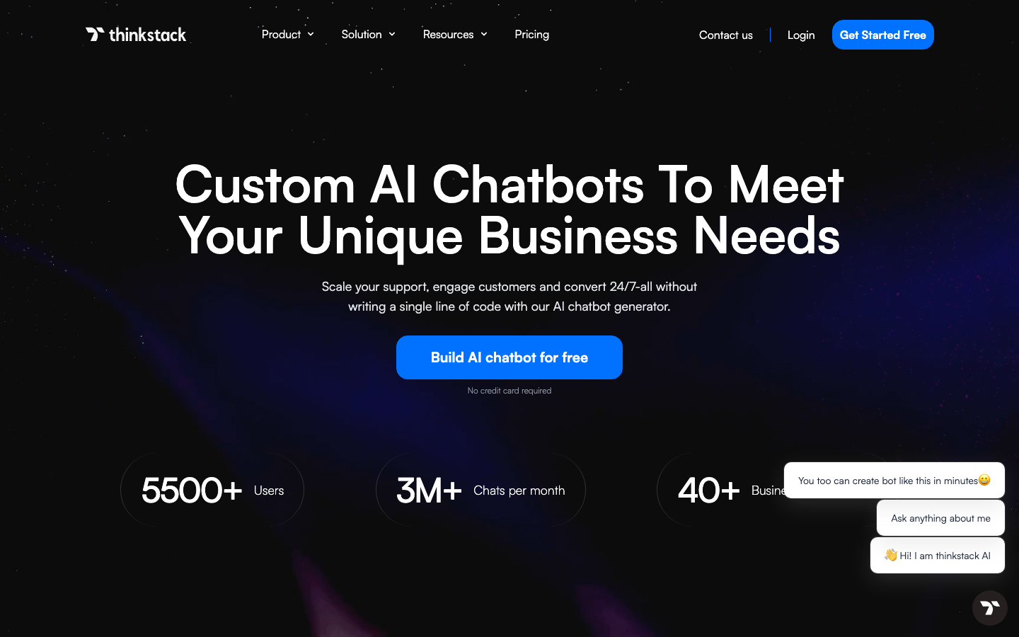 Thinkstack homepage