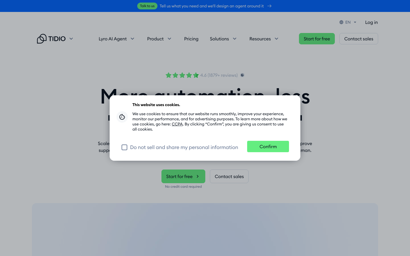 Tidio homepage