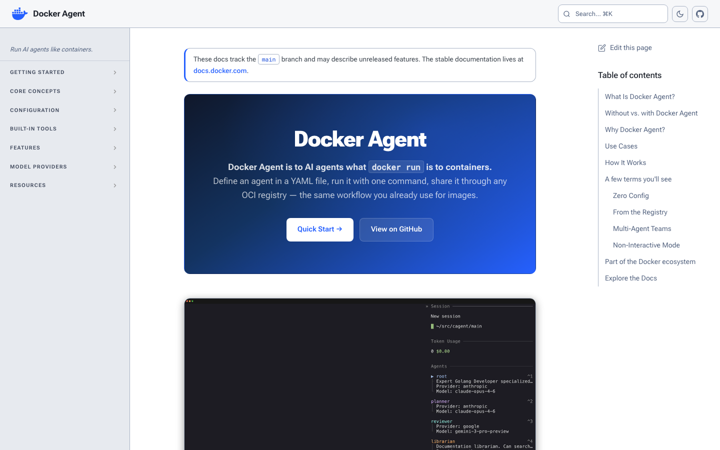 Docker Agent screenshot
